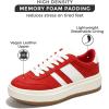 imageProject Cloud Sneakers for Women  Lace Up Womens Fashion Sneakers Memory Foam Insole Womens Sneakers Non Slip Women Footwear Lightweight Platform Shoes Girls Fashion NitaRed