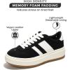 imageProject Cloud Sneakers for Women  Lace Up Womens Fashion Sneakers Memory Foam Insole Womens Sneakers Non Slip Women Footwear Lightweight Platform Shoes Girls Fashion NitaBlack