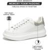 imageProject Cloud Womens Fashion Sneakers Leather Tennis Shoes Womens ampamp White Sneakers for Women wMemory Foam Insole  Lace Up Shoes for Women NonSlip Womens Sneakers Street Wear QueenWhite