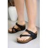 imageProject Cloud 100 Genuine Leather Platform Sandals Women  Memory Foam Womens Sandals ampamp Slippers Beach Essentials  Wedge sandals for Women with Straps  Gifts for Women MojitoBlack