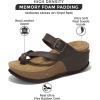 imageProject Cloud 100 Genuine Leather Platform Sandals Women  Memory Foam Womens Sandals ampamp Slippers Beach Essentials  Wedge sandals for Women with Straps  Gifts for Women MojitoTaupe