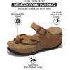 imageProject Cloud 100 Genuine Leather Platform Sandals Women  Memory Foam Womens Sandals ampamp Slippers Beach Essentials  Wedge sandals for Women with Straps  Gifts for Women MojitoTan