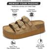 imageProject Cloud 100 Genuine Suede Womens Sandals  Wedges ampamp Platform Sandals Women with Soft Lining ampamp Memory Foam  NonSlip Wedge Sandals for Women  3 Strap Women Footwear DyanChestnut