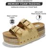 imageProject Cloud Platform Sandals Women Genuine Leather Footbed Wedge Sandals for Women 2025 Comfortable NonSlip Womens Sandals Platform Heels Womens Footwear OliyRaffia