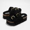 imageProject Cloud Platform Sandals Women Genuine Leather Footbed Wedge Sandals for Women 2025 Comfortable NonSlip Womens Sandals Platform Heels Womens Footwear OliyBlack