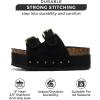 imageProject Cloud Platform Sandals Women Genuine Leather Footbed Wedge Sandals for Women 2025 Comfortable NonSlip Womens Sandals Platform Heels Womens Footwear OliyBlack