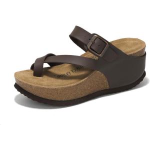 imageProject Cloud 100 Genuine Leather Platform Sandals Women  Memory Foam Womens Sandals ampamp Slippers Beach Essentials  Wedge sandals for Women with Straps  Gifts for Women MojitoTaupe