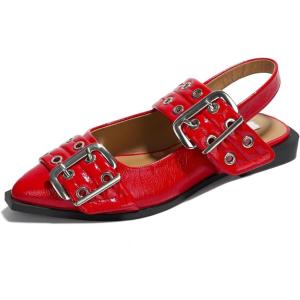 imageProject Cloud Womens Shoes ampamp Flats for Women Memory Foam Flats Shoes for Women Footwear NonSlip Rubber Sole Womens Sandals Slingback Flats Sandals for Women 2025 KatharynRed