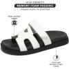 imageProject Cloud 100 Genuine Leather Womens Sandals  Memory Foam Slip on Sandals Women Footwear  Womens Fashion Platform Sandals Comfy Mules for Woman with Cutout Details Sandals MayvenWhite