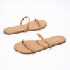 imageProject Cloud Flip flops for Women  Memory Foam Summer Sandals for Women 2025  Vegan Leather Beach Sandals  Slip On Beach Essentials Slides TransitionTan