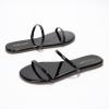 imageProject Cloud Flip flops for Women  Memory Foam Summer Sandals for Women 2025  Vegan Leather Beach Sandals  Slip On Beach Essentials Slides TransitionBlack Patent