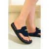 imageProject Cloud Genuine Leather Womens Sandals  Memory Foam Summer Sandals for Women 2025  Slip on Slides for Women Mules Sandals Women Footwear Non Slip Beach Sandals for Woman VitaNavy