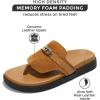 imageProject Cloud Genuine Leather Womens Sandals  Memory Foam Summer Sandals for Women 2025  Slip on Slides for Women Mules Sandals Women Footwear Non Slip Beach Sandals for Woman VitaCognac