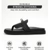 imageProject Cloud Genuine Leather Womens Sandals  Memory Foam Summer Sandals for Women 2025  Slip on Slides for Women Mules Sandals Women Footwear Non Slip Beach Sandals for Woman VitaBlack