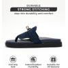 imageProject Cloud Genuine Leather Womens Sandals  Memory Foam Summer Sandals for Women 2025  Slip on Slides for Women Mules Sandals Women Footwear Non Slip Beach Sandals for Woman VitaNavy
