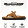 imageProject Cloud Genuine Leather Womens Sandals  Memory Foam Summer Sandals for Women 2025  Slip on Slides for Women Mules Sandals Women Footwear Non Slip Beach Sandals for Woman VitaCognac
