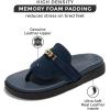 imageProject Cloud Genuine Leather Womens Sandals  Memory Foam Summer Sandals for Women 2025  Slip on Slides for Women Mules Sandals Women Footwear Non Slip Beach Sandals for Woman VitaNavy