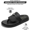 imageProject Cloud Genuine Leather Womens Sandals  Memory Foam Summer Sandals for Women 2025  Slip on Slides for Women Mules Sandals Women Footwear Non Slip Beach Sandals for Woman VitaBlack