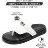 imageProject Cloud Genuine Leather Womens Sandals  Memory Foam Summer Sandals for Women 2025  Slip on Slides for Women Mules Sandals Women Footwear Non Slip Beach Sandals for Woman VitaWhite