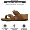 imageProject Cloud Genuine Leather Womens Sandals Wedge  Wedge Sandals ampamp Slippers  Memory Foam Women Footwear Beach Essentials NonSlip Sandals for Women 2025Chestnutbuckhead