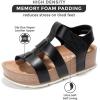 imageProject Cloud Platform Sandals Women  Comfortable Memory Foam Insole Ladies Wedges  Non Slip ampamp Lightweight Strap Wedge Sandals for Women 2025 PhasedBlack