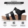 imageProject Cloud Platform Sandals Women  Comfortable Memory Foam Insole Ladies Wedges  Non Slip ampamp Lightweight Strap Wedge Sandals for Women 2025 PhasedBlack