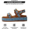 imageProject Cloud Platform Sandals Women Footwear  Memory Foam ampamp Comfortable Adjustable Strap Ladies Wedges  Non Slip Fashion Beach Sandals for Women 2025 GinevraDenim