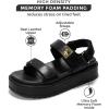 imageProject Cloud Platform Sandals Women Footwear  Memory Foam ampamp Comfortable Adjustable Strap Ladies Wedges  Non Slip Fashion Beach Sandals for Women 2025 GinevraBlack