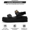 imageProject Cloud Platform Sandals Women Footwear  Memory Foam ampamp Comfortable Adjustable Strap Ladies Wedges  Non Slip Fashion Beach Sandals for Women 2025 GinevraBlack