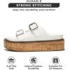 imageProject Cloud Wedge Sandals for Women Leather Summer Sandals wMemory Foam Insole Wedges for women  Platform Sandals wStraps Women Footwear  Lightweight Womens Sandals BrisbaneWhite