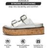 imageProject Cloud Wedge Sandals for Women Leather Summer Sandals wMemory Foam Insole Wedges for women  Platform Sandals wStraps Women Footwear  Lightweight Womens Sandals BrisbaneSilver