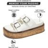 imageProject Cloud Wedge Sandals for Women Leather Summer Sandals wMemory Foam Insole Wedges for women  Platform Sandals wStraps Women Footwear  Lightweight Womens Sandals BrisbaneWhite
