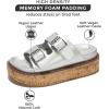 imageProject Cloud Wedge Sandals for Women Leather Summer Sandals wMemory Foam Insole Wedges for women  Platform Sandals wStraps Women Footwear  Lightweight Womens Sandals BrisbaneSilver