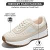 imageProject Cloud Womens Sneakers  Memory Foam Insole and Lightweight Spring Shoes  NonSlip Lace Up Trendy Shoes  Fashion Sneakers for Women 2025Beige