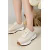imageProject Cloud Womens Sneakers  Memory Foam Insole and Lightweight Spring Shoes  NonSlip Lace Up Trendy Shoes  Fashion Sneakers for Women 2025Beige