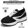 imageProject Cloud Womens Sneakers  Memory Foam Insole and Lightweight Spring Shoes  NonSlip Lace Up Trendy Shoes  Fashion Sneakers for Women 2025Black