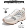 imageProject Cloud Womens Sneakers  Memory Foam Insole and Lightweight Spring Shoes  NonSlip Lace Up Trendy Shoes  Fashion Sneakers for Women 2025Silver