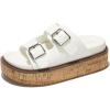imageProject Cloud Wedge Sandals for Women Leather Summer Sandals wMemory Foam Insole Wedges for women  Platform Sandals wStraps Women Footwear  Lightweight Womens Sandals BrisbaneWhite
