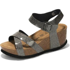imageProject Cloud 100 Genuine Leather Wedge sandals for women 2025  Womens Sandals ampamp Womens Fashion Slippers Memory Foam  Platform Sandals Women Footwear Wedges CabanaPewter