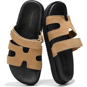 imageProject Cloud 100 Genuine Leather Womens Sandals  Memory Foam Slip on Sandals Women Footwear  Womens Fashion Platform Sandals Comfy Mules for Woman with Cutout Details Sandals MayvenChestnut