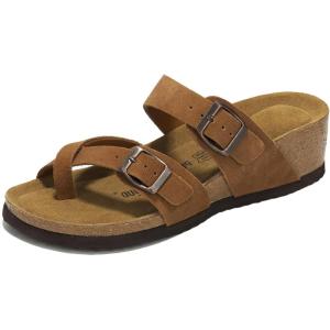 imageProject Cloud Genuine Leather Womens Sandals Wedge  Wedge Sandals ampamp Slippers  Memory Foam Women Footwear Beach Essentials NonSlip Sandals for Women 2025Chestnutbuckhead