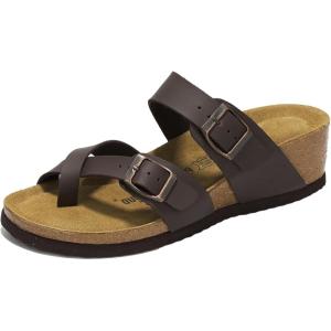 imageProject Cloud Genuine Leather Womens Sandals Wedge  Wedge Sandals ampamp Slippers  Memory Foam Women Footwear Beach Essentials NonSlip Sandals for Women 2025Chocolatebuckhead