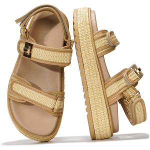 imageProject Cloud Platform Sandals Women Footwear  Memory Foam ampamp Comfortable Adjustable Strap Ladies Wedges  Non Slip Fashion Beach Sandals for Women 2025 GinevraRaffia