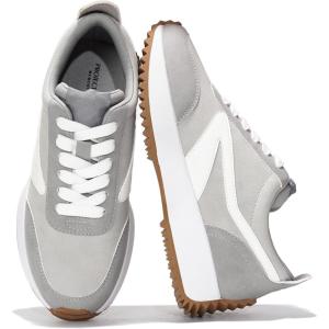 imageProject Cloud Womens Sneakers  Memory Foam Insole and Lightweight Spring Shoes  NonSlip Lace Up Trendy Shoes  Fashion Sneakers for Women 2025Grey