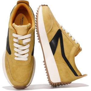 imageProject Cloud Womens Sneakers  Memory Foam Insole and Lightweight Spring Shoes  NonSlip Lace Up Trendy Shoes  Fashion Sneakers for Women 2025Mustard