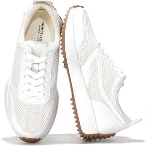 imageProject Cloud Womens Sneakers  Memory Foam Insole and Lightweight Spring Shoes  NonSlip Lace Up Trendy Shoes  Fashion Sneakers for Women 2025White