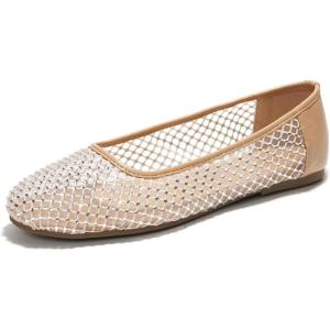 imageProject Cloud mesh flats for women  memory foam ballet flats shoes for women Non slip ballerina womens flats comfortable shoes  trendy summer shoes Slipon flat shoes for women Ruthie Nude 75
