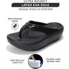 imageProject Cloud Flip Flops for Women Footwear  Lightweight Platform Sandals Women Beach Vacation Essentials with Bouncy Rubber Latex Insole Non Slip Durable and Soft Slippers AbraBlack
