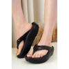 imageProject Cloud Flip Flops for Women Footwear  Lightweight Platform Sandals Women Beach Vacation Essentials with Bouncy Rubber Latex Insole Non Slip Durable and Soft Slippers AbraBlack