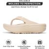 imageProject Cloud Flip Flops for Women Footwear  Lightweight Platform Sandals Women Beach Vacation Essentials with Bouncy Rubber Latex Insole Non Slip Durable and Soft Slippers AbraBeige